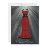 Red Black Dress Sweet 16 Party Announcements