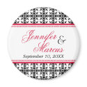 Red black filigree fancy wedding save the date magnet