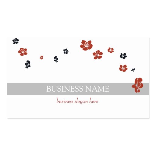 Red Black Flowers Elegant Business Card Template