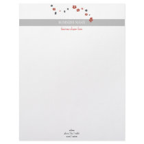 Red Black Flowers Elegant letterhead