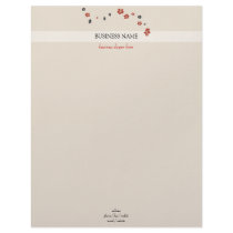 Red Black Flowers on Light Elegant Bkg letterhead