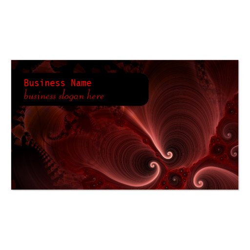 Red & Black Fractal Swirls Business Card Template