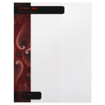 Red & Black Fractal Swirls Letterhead Template