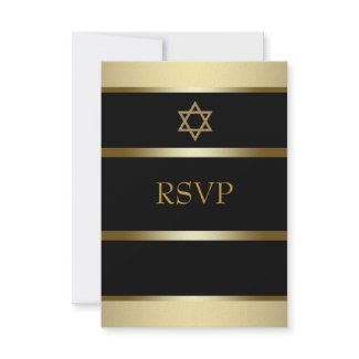 Red Black Gold Bar Mitzvah Invitation RSVP invitation