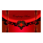 Red Black Gold Elegant Boutique Red Profile Business Cards
