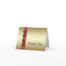 Red Black & Gold Thank You Cards