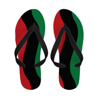 red black and green sandals