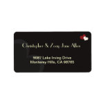 Red & Black Hearts Address Label