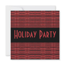 red black Holiday Party invitations