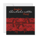 Red Black Lace Bachelorette Party Invitation