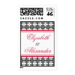 Red black lace preppy custom name wedding postage
