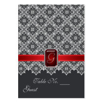 Red & Black Lace Wedding Table  PlaceCard Business Card