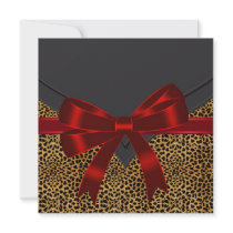Red Black Leopard Party Custom Announcement
