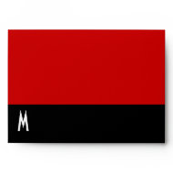 Red black monogram mod trendy envelope
