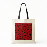 Red Black Music Notes Bag