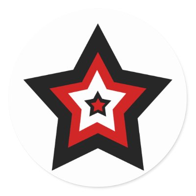 Red black n white star stickers
