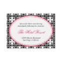 Red black oval lace preppy wedding reception cards profilecard