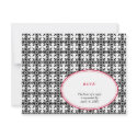 Red black oval lace preppy wedding response RSVP invitation