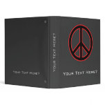 Red & Black Peace Symbol Vinyl Binder