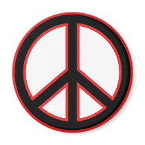 Red & Black Peace Symbol Refrigerator Magnet