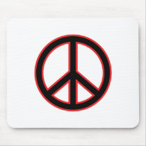Red & Black Peace Symbol Mouse Pads