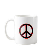 Red & Black Peace Symbol Mugs