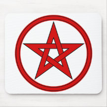 Red & Black Pentacle Mouse Mat