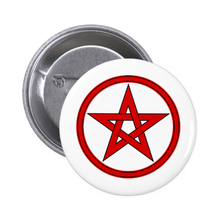 Red & Black Pentacle Pinback Buttons