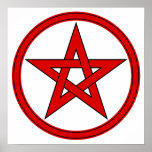 Red & Black Pentacle Poster