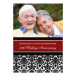 Red Black Photo 50th Anniversary Party Invitation