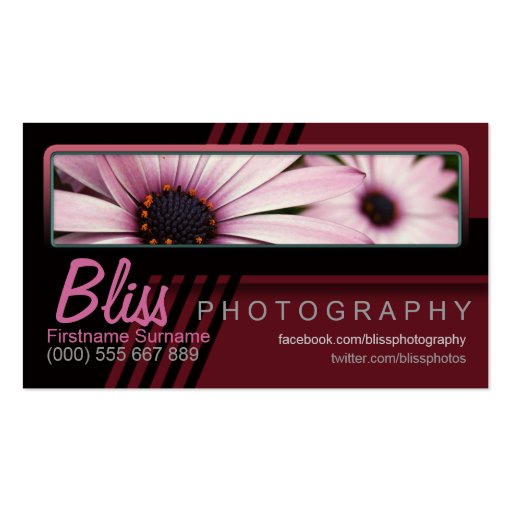 Red Black Photography w/ Photo template Business Card Templates