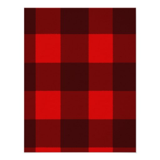 Red & Black Plaid Birthday Party Invitation