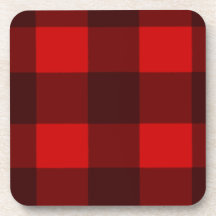 Red & Black Plaid Cork Coaster