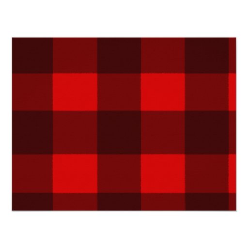 Red & Black Plaid Party Invitation