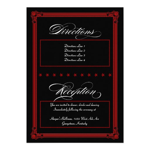 Red & Black Poster Style Wedding Invitations