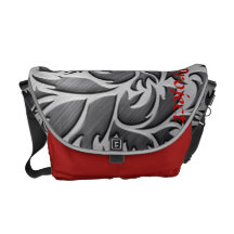 Red & Black Rickshaw Messenger Canvas Bag Courier Bag