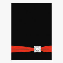 Red Black RSVP Card invitations