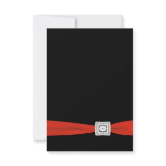 Red Black RSVP Card invitation