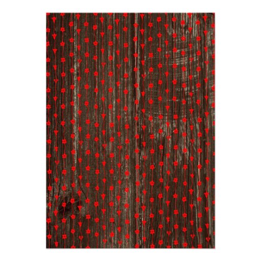 Red Black Rustic Country Bridal Shower Invitations