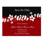 Red Black Save the date postcard