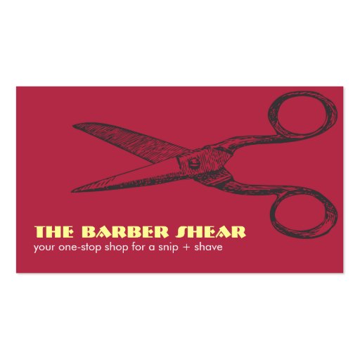 Red & Black Shears Bizcard Business Card Template (front side)