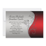 Red Black Silver Flower Post Wedding Celebration Personalized Invitation