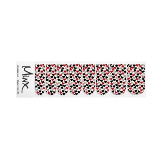 Red, Black & Silver Hearts Minx Nail Wraps