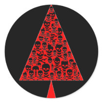Red & black Skully Xmas Tree stickers