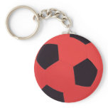 Red &amp; Black Soccer Ball Keychain