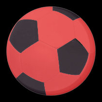 Red & Black Soccer Ball Magnet