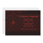 Red & Black Spider Damask Halloween Invitations