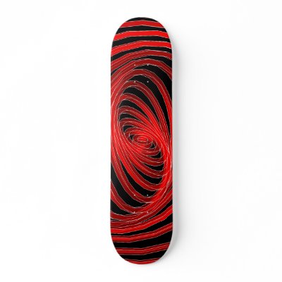 Red & Black Spiral Graphics: Custom Skateboard by spiritswitchboard