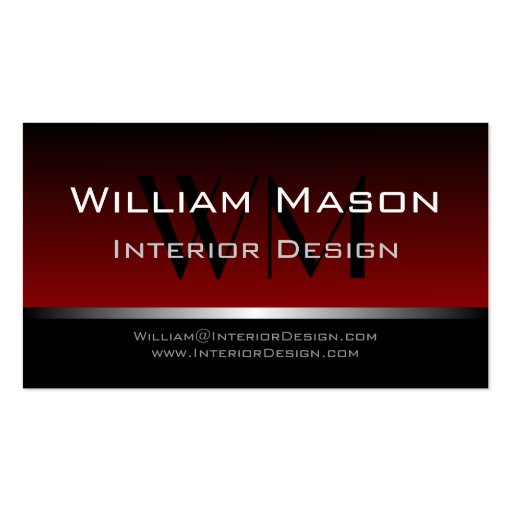 Red & Black Stripe Professional Business Card