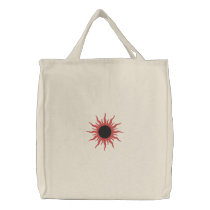 Red & Black Sun Fantasy Design embroidered bags